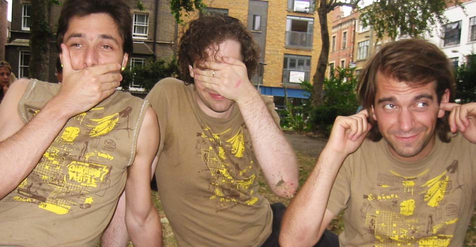 The three wizened monkeys - Simon Tzu, Ben Blaine and Nic Wistreich